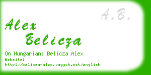 alex belicza business card